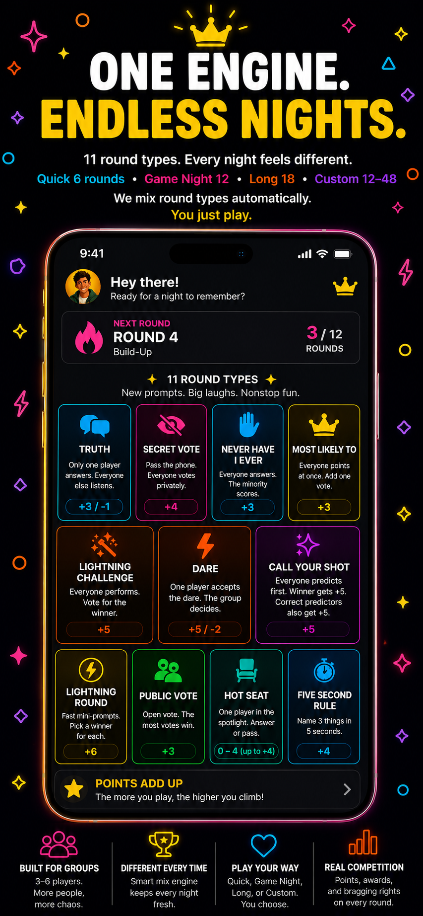 Game Night app screen